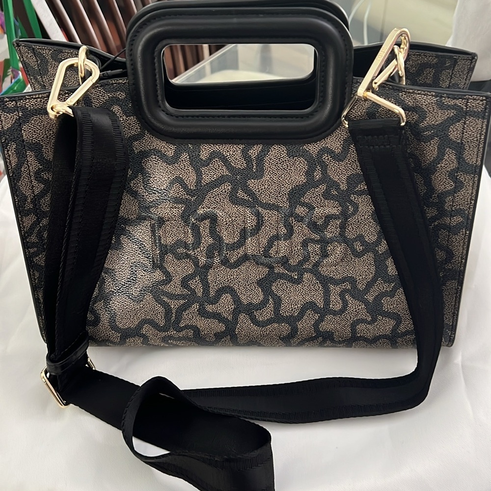 Tous Black and Cream Shoulder Bag